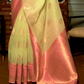 Pure Linen Weaving Saree with Stylish Copper Zari Work