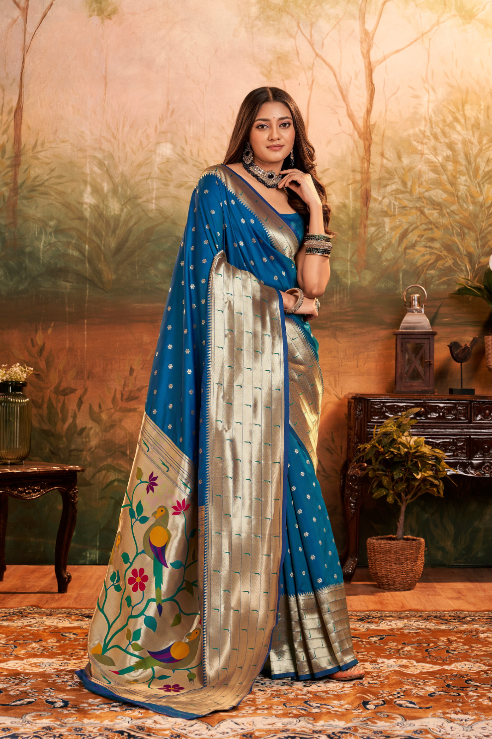 Pure Paithani Silk Saree with Zari Weaving - LaVante Fashion