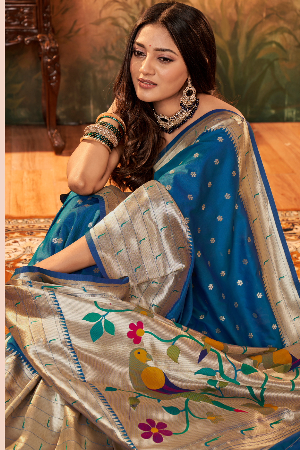 Pure Paithani Silk Saree with Zari Weaving - LaVante Fashion