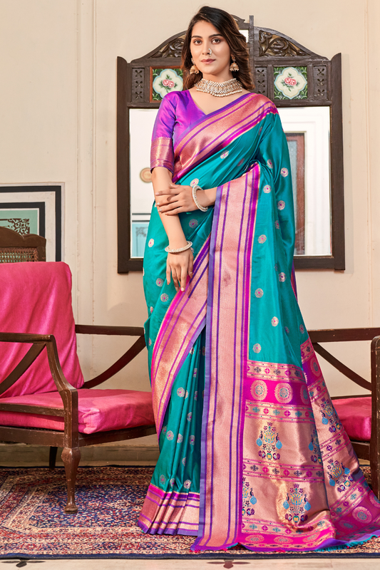 Pure Paithani Silk – Traditional Elegance with Royal Charm