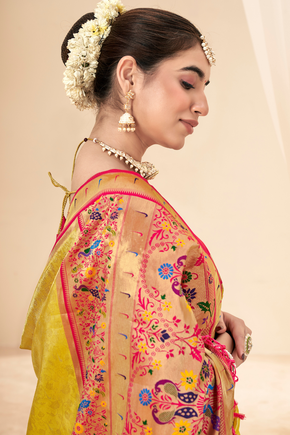 Heritage Paithani Tissue Silk with Traditional Zari Weaving - LaVante Fashion