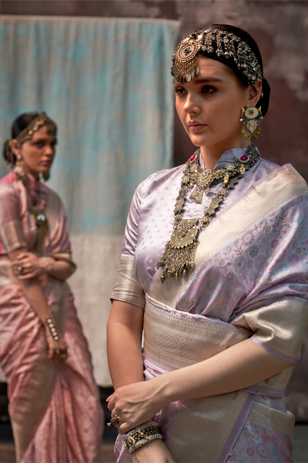 Lustrous Pure Satin Silk Saree with Banarasi Handloom Weave