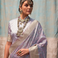 Lustrous Pure Satin Silk Saree with Banarasi Handloom Weave
