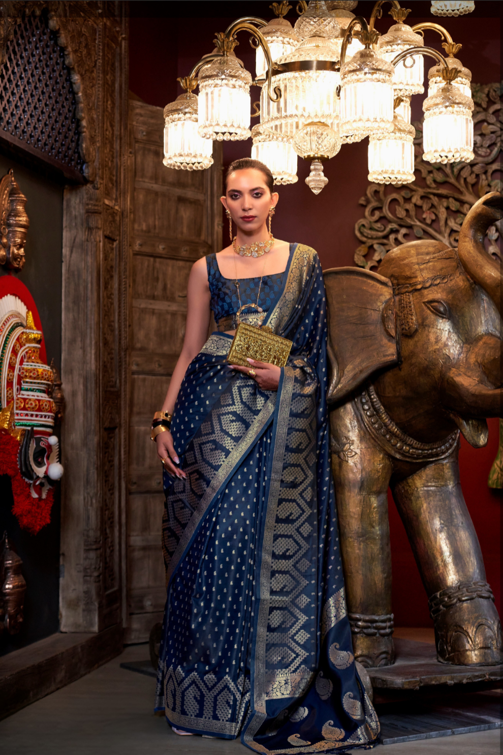 Designer Satin Silk Saree with Intricate Woven Detailing