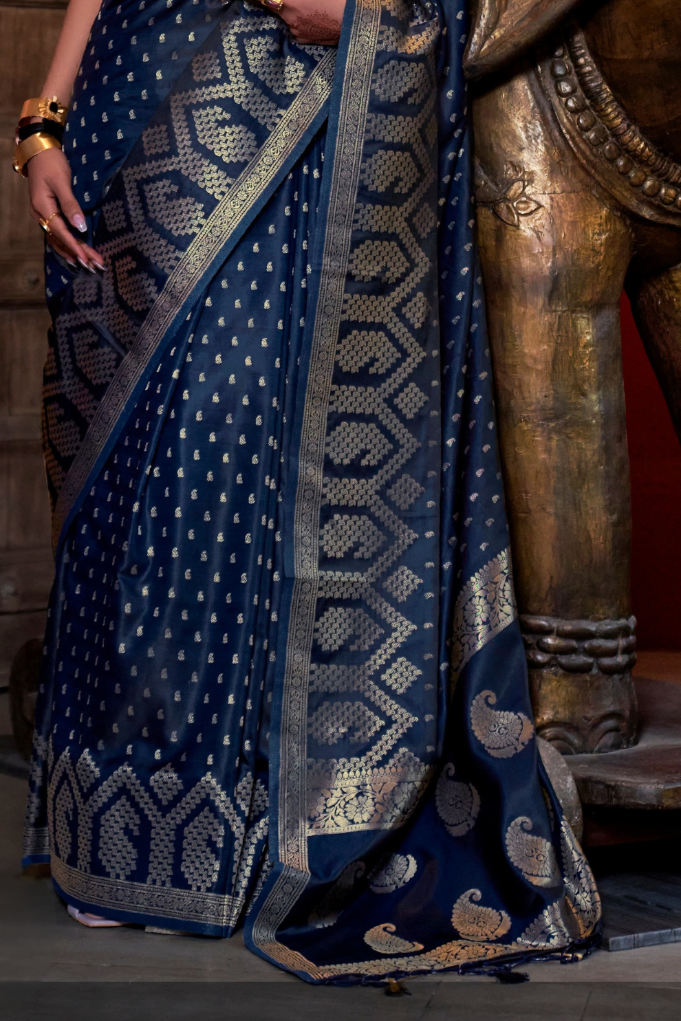 Designer Satin Silk Saree with Intricate Woven Detailing
