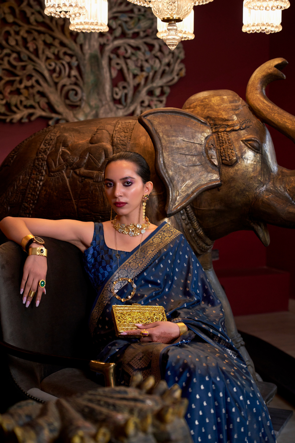 Designer Satin Silk Saree with Intricate Woven Detailing