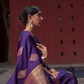 Printed Silk Saree with Zari Border and Tassels