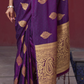 Printed Silk Saree with Zari Border and Tassels