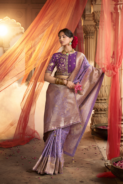 Pure Satin Bliss Saree with Fancy Finish and Designer Appeal - LaVante Fashion