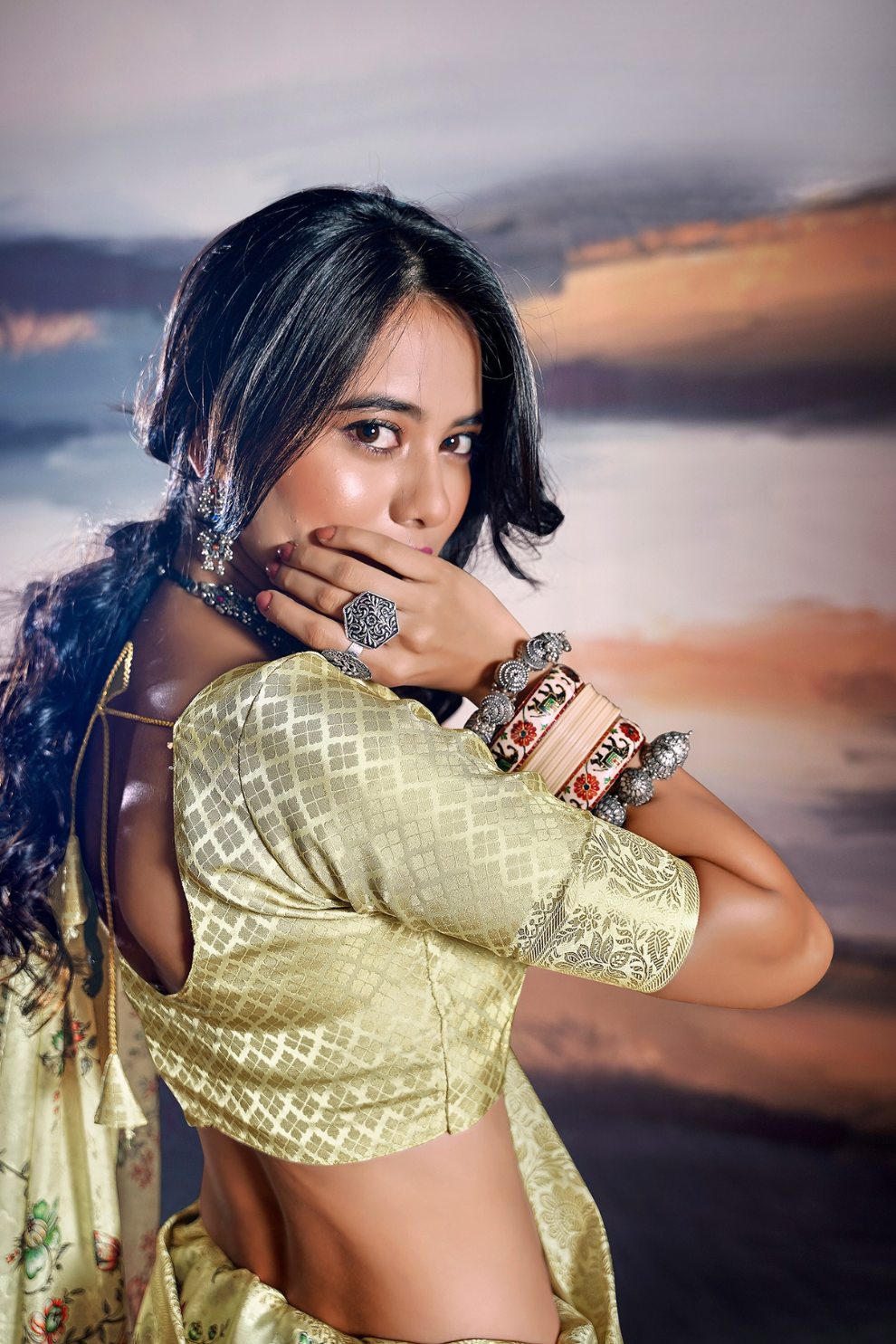 Elegant Pure Satin Fabric Featuring Self Weaving and Floral Digital Printt