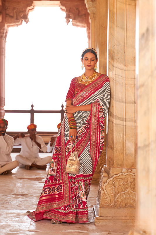 Elegant Designer Patola Saree in Pure Smooth Silk