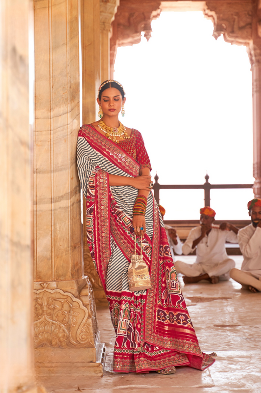 Elegant Designer Patola Saree in Pure Smooth Silk