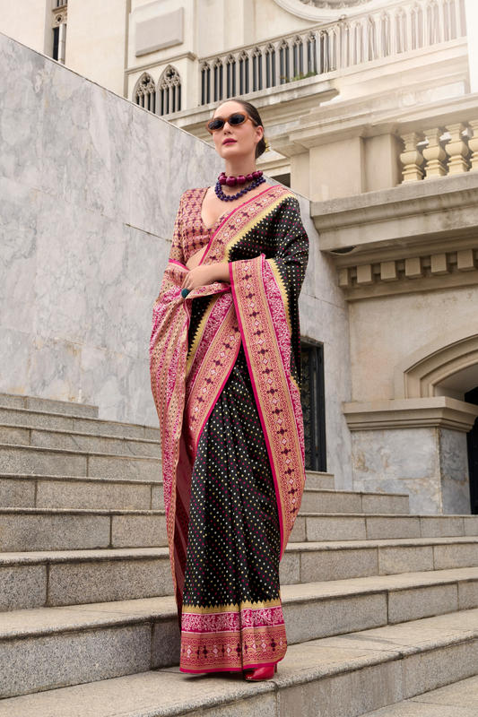 Royal Grace – Pure Soft Banarasi Silk Saree with Rich Zari Weaving - LaVante Fashion