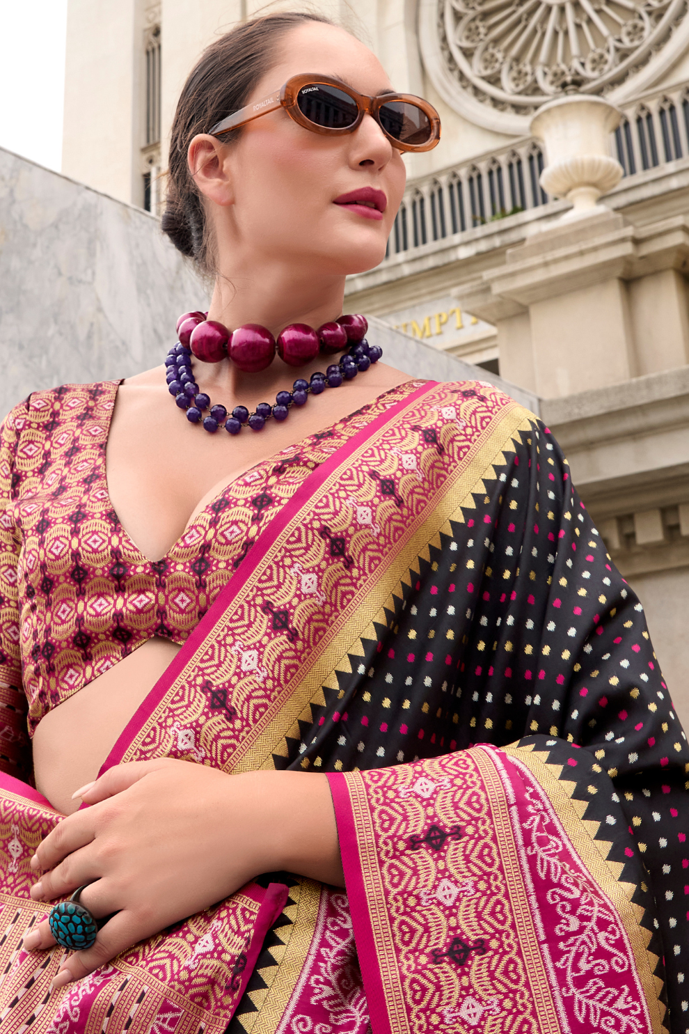 Royal Grace – Pure Soft Banarasi Silk Saree with Rich Zari Weaving - LaVante Fashion