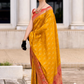 Soft Silk Saree with Ikkat Border and Classic Elegance - LaVante Fashion