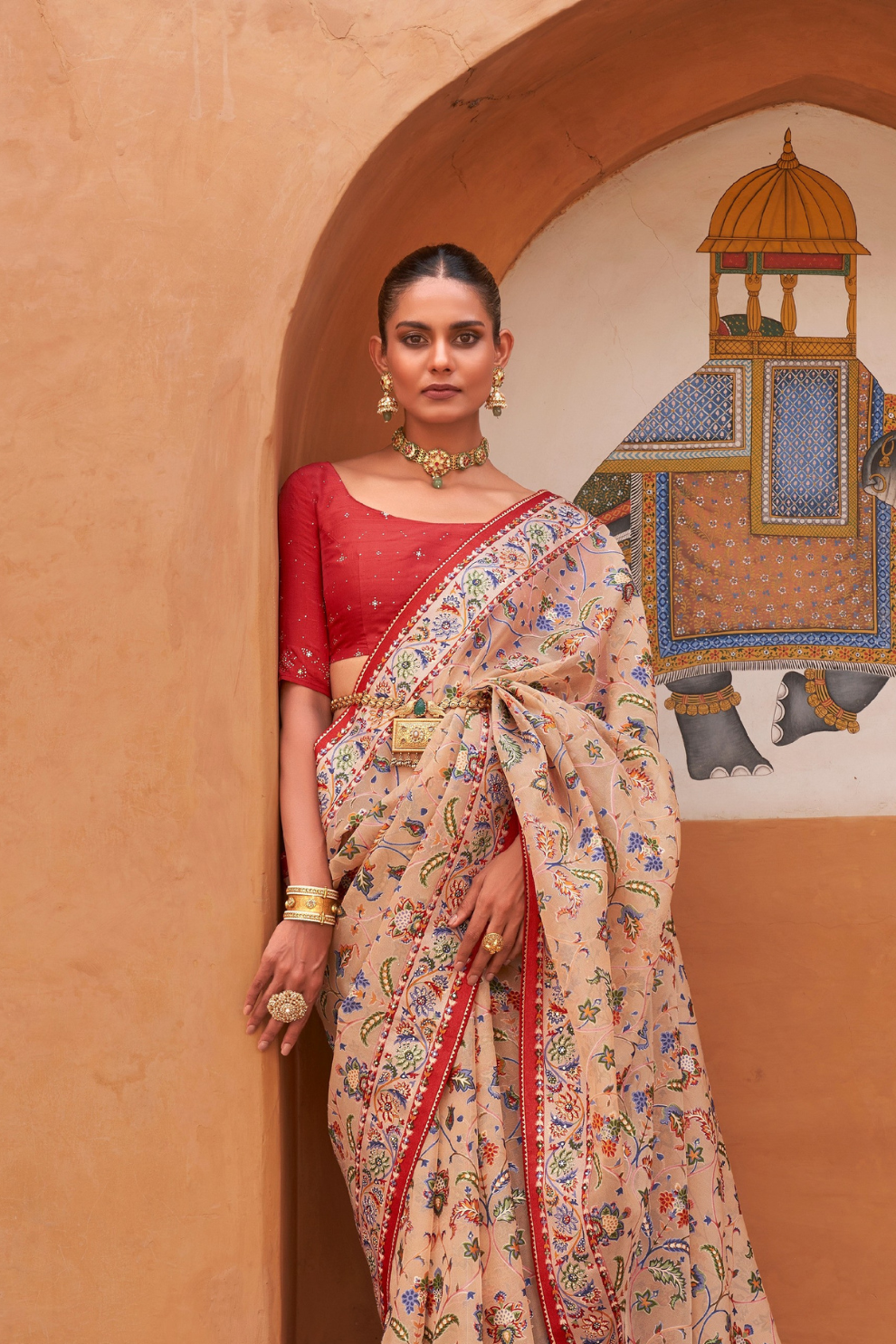 Elegant Tissue Silk Saree with Patola Designer Blouse