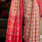 Pure Tussar Silk Saree with Patola Print & Lagdi Patta Pallu - LaVante Fashion