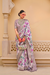 Modern Foil Printed Silk Saree with Aqua Inspired Finish