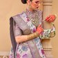 Modern Foil Printed Silk Saree with Aqua Inspired Finish