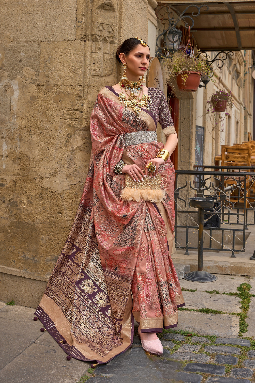 Traditional Wear Pure Silk Saree with Artistic Prints