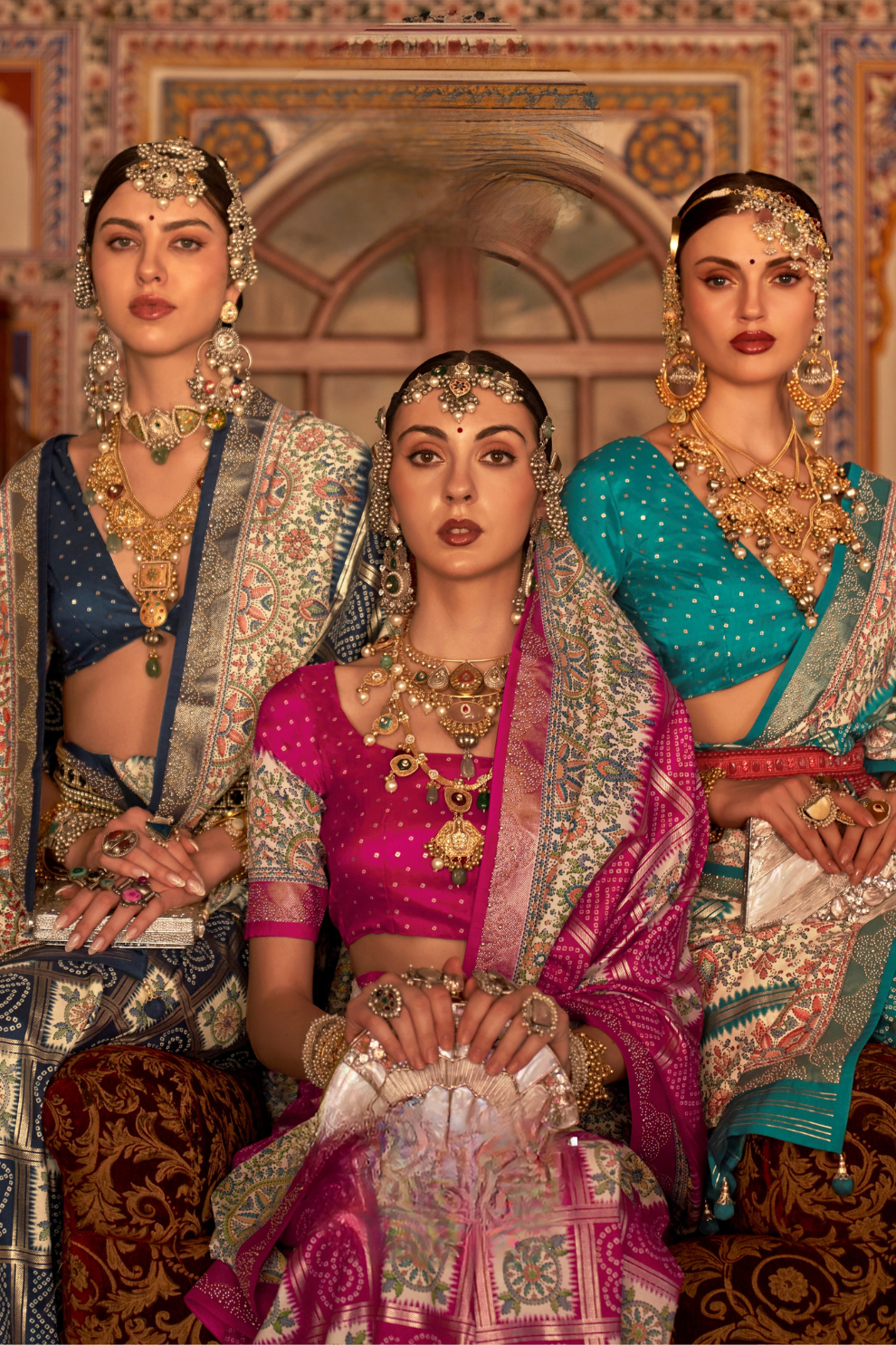 Elegant Pure Silk Bandhani Saree with Weaving and Artistic Print