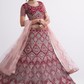 Bridal Red Net Lehenga Choli With Intricate Embroidery