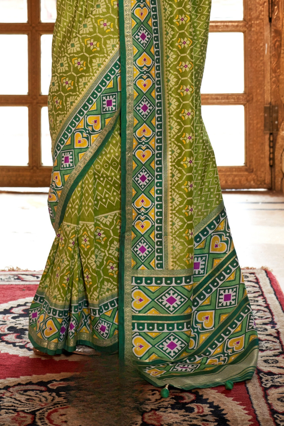 Designer Soft Silk Saree with Patola Prints