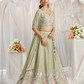 Pure Chiffon Sequins And Thread Embroidery Lehenga Choli Dupatta