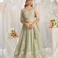 Pure Chiffon Sequins And Thread Embroidery Lehenga Choli Dupatta
