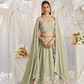 Pure Chiffon Sequins And Thread Embroidery Lehenga Choli Dupatta