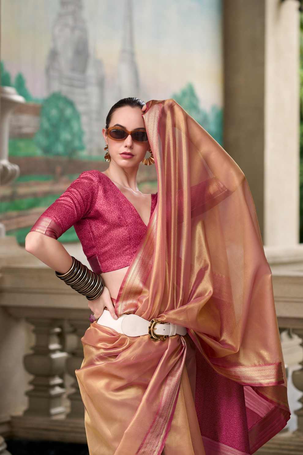 Pure Tissue With Beautiful Designer Pallu and blouse - LaVante Fashion