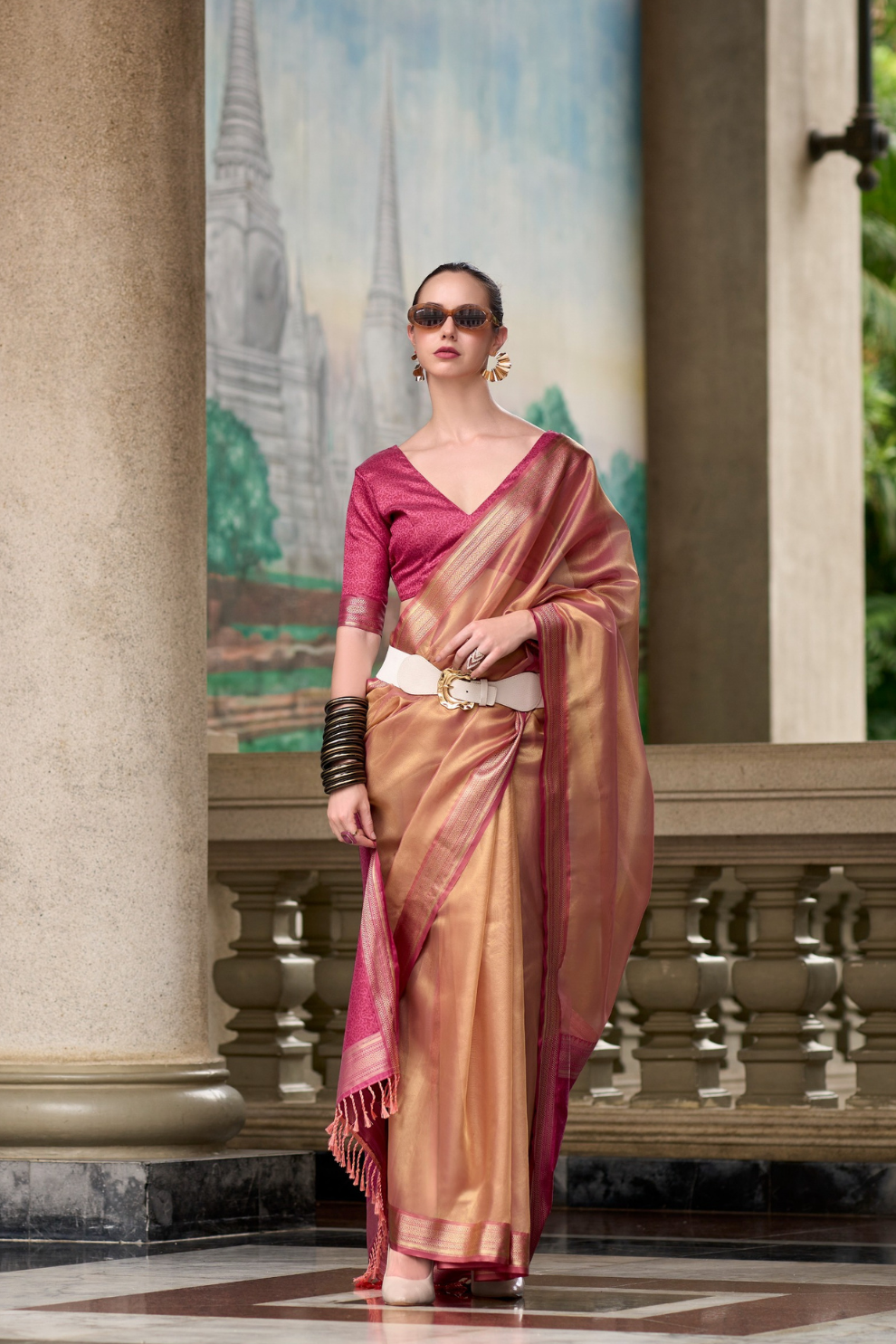 Pure Tissue With Beautiful Designer Pallu and blouse - LaVante Fashion