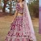 Pure Silk Moti And Cording Embroidery Bridal Lehenga Choli Dupatta