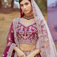 Pure Silk Moti And Cording Embroidery Bridal Lehenga Choli Dupatta