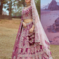 Pure Silk Moti And Cording Embroidery Bridal Lehenga Choli Dupatta