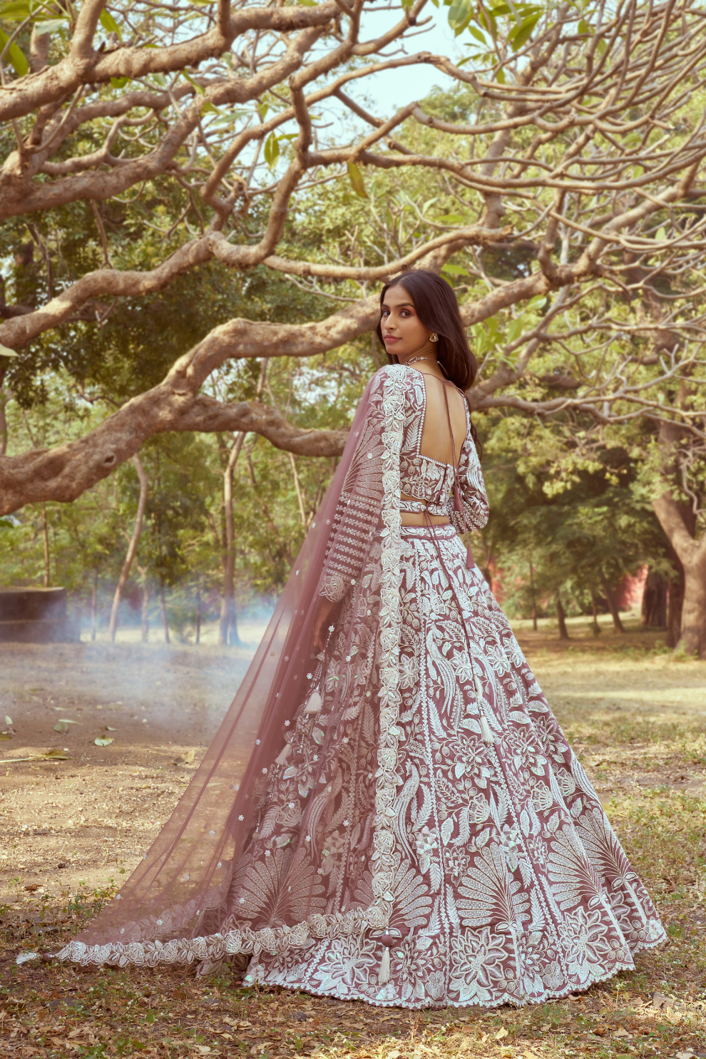 Elegant Satin Lehenga Set with Handcrafted Sequin Embroidery
