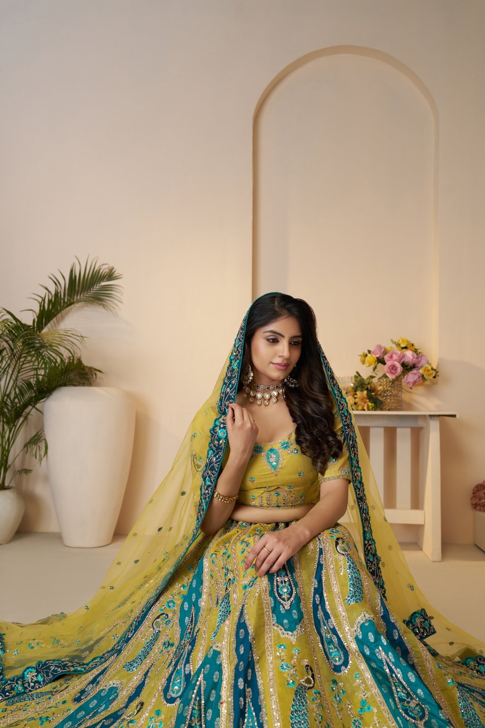 Traditional Designer Lehenga Featuring Embroidery and Intricate Cut Work