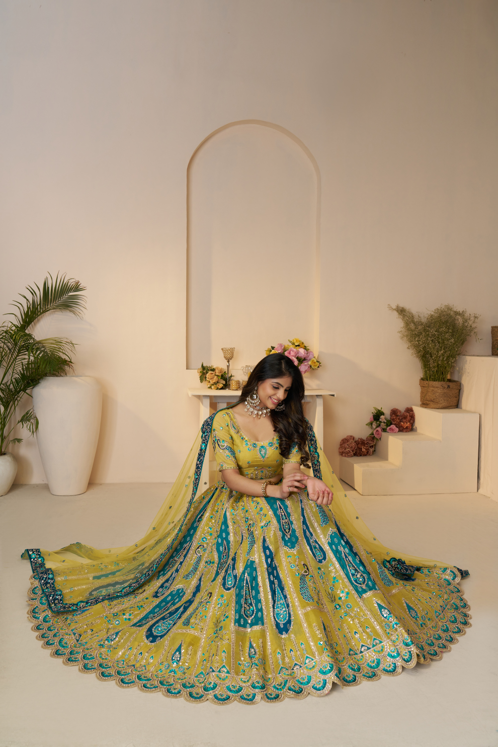 Traditional Designer Lehenga Featuring Embroidery and Intricate Cut Work