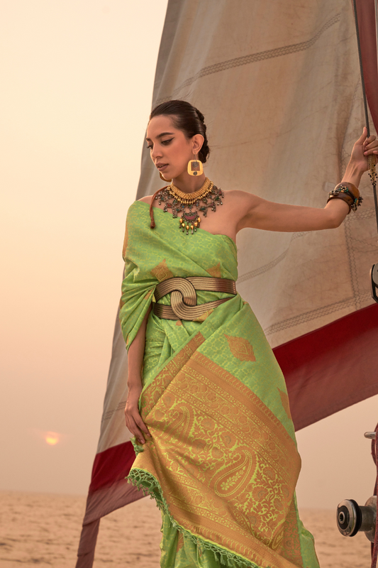 Satin Dual Tone Silk Saree with Elegant Sheen Finish