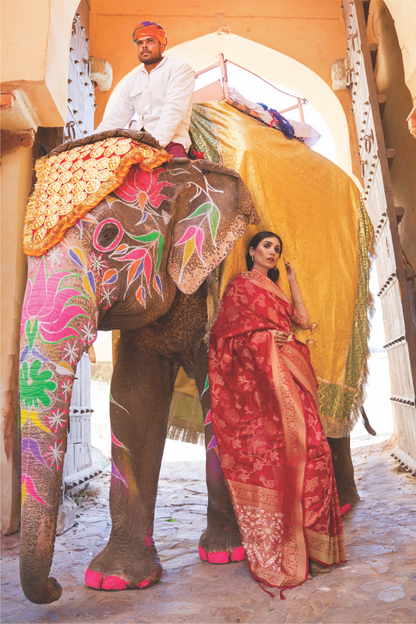 Designer Kanjivaram Saree with Sequin Woven Detailing