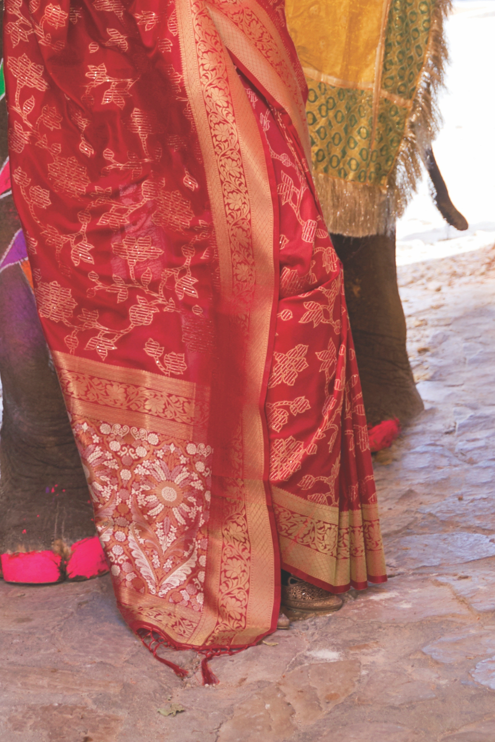 Designer Kanjivaram Saree with Sequin Woven Detailing