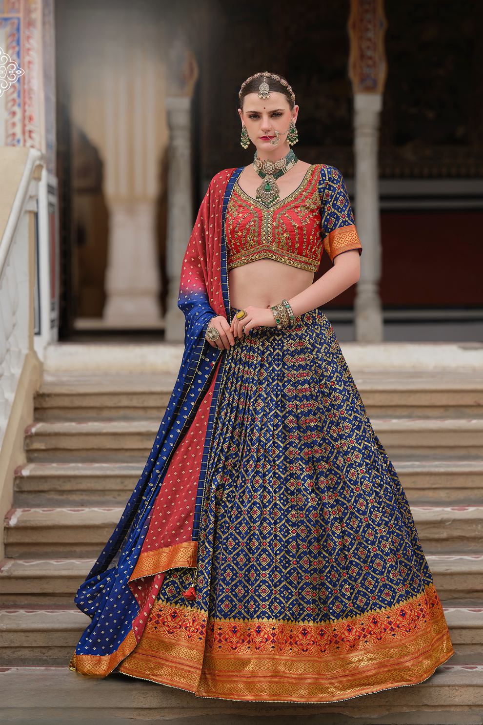 Printed Red Pochampally Silk Blend Saree - LaVante Fashion