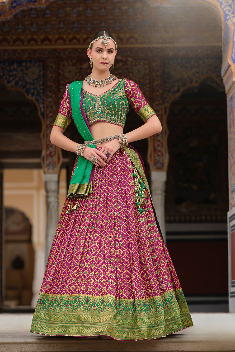 Maroon Traditional Printed Premium Silk Lehenga Set - LaVante Fashion