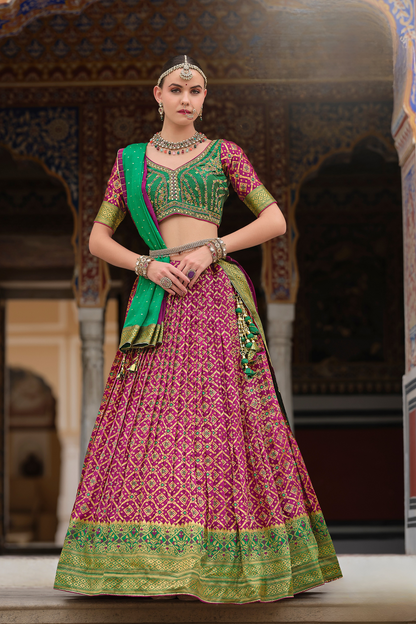 Maroon Traditional Printed Premium Silk Lehenga Set - LaVante Fashion