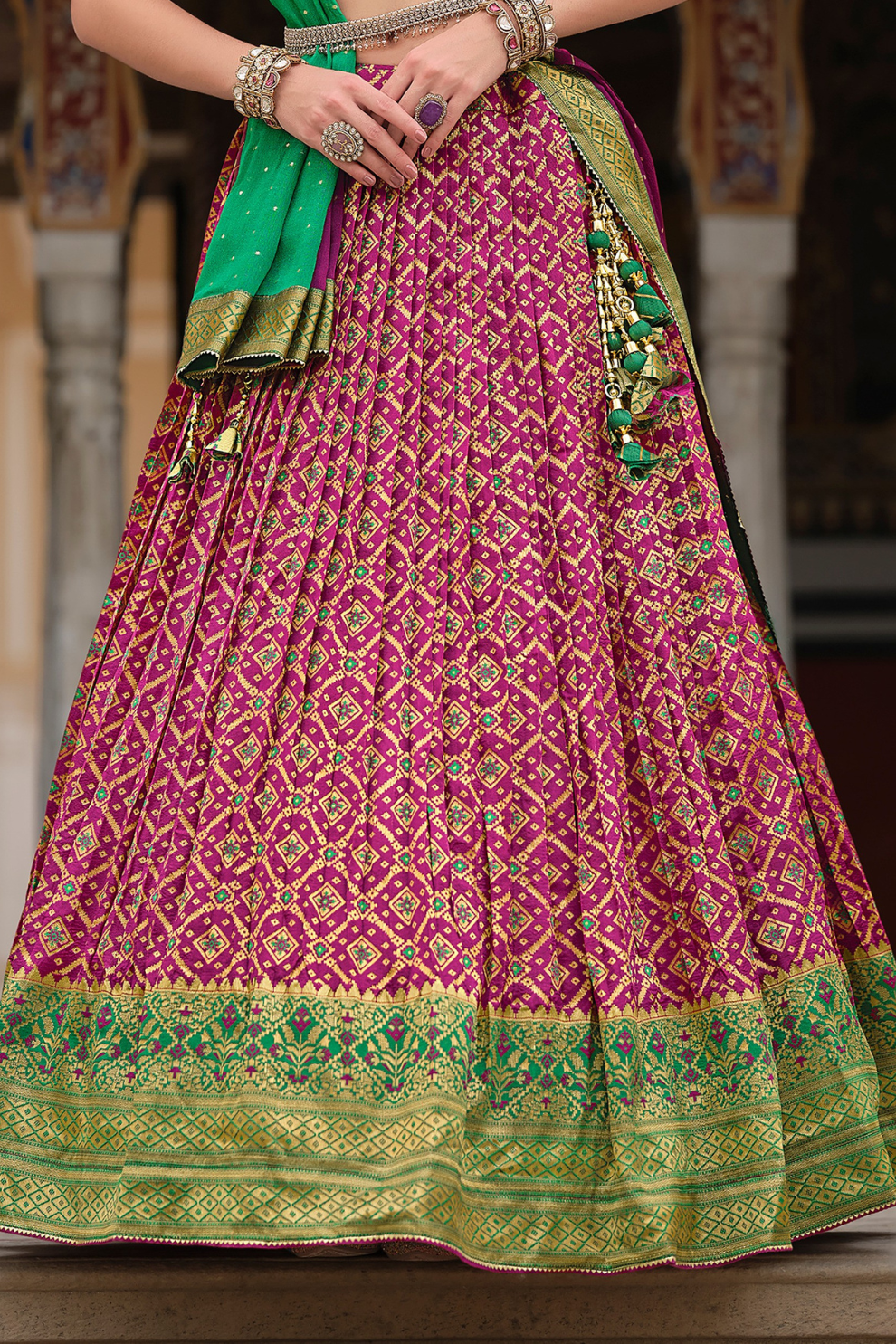 Maroon Traditional Printed Premium Silk Lehenga Set - LaVante Fashion