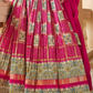 Vibrant Pink Silk Lehenga Choli with All-Over Print - LaVante Fashion
