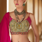 Vibrant Pink Silk Lehenga Choli with All-Over Print - LaVante Fashion