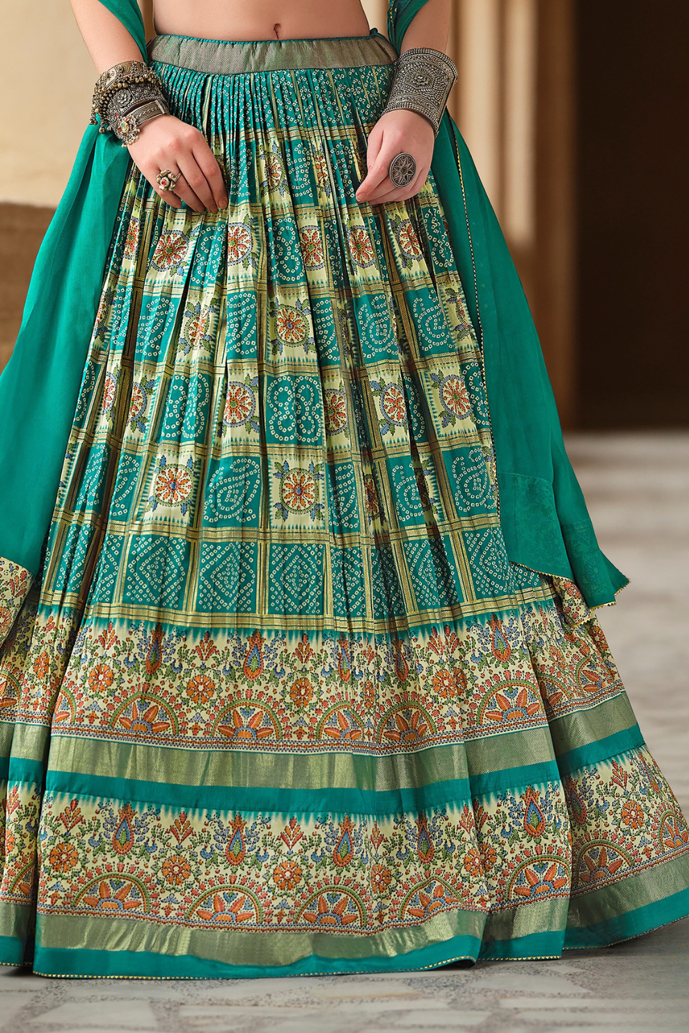 Green Art Silk Fabric for Lehenga – Trendy and Versatile - LaVante Fashion