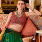 Green Silk Foil Print Readymade Lehenga Choli for Ceremonial Wear - LaVante Fashion