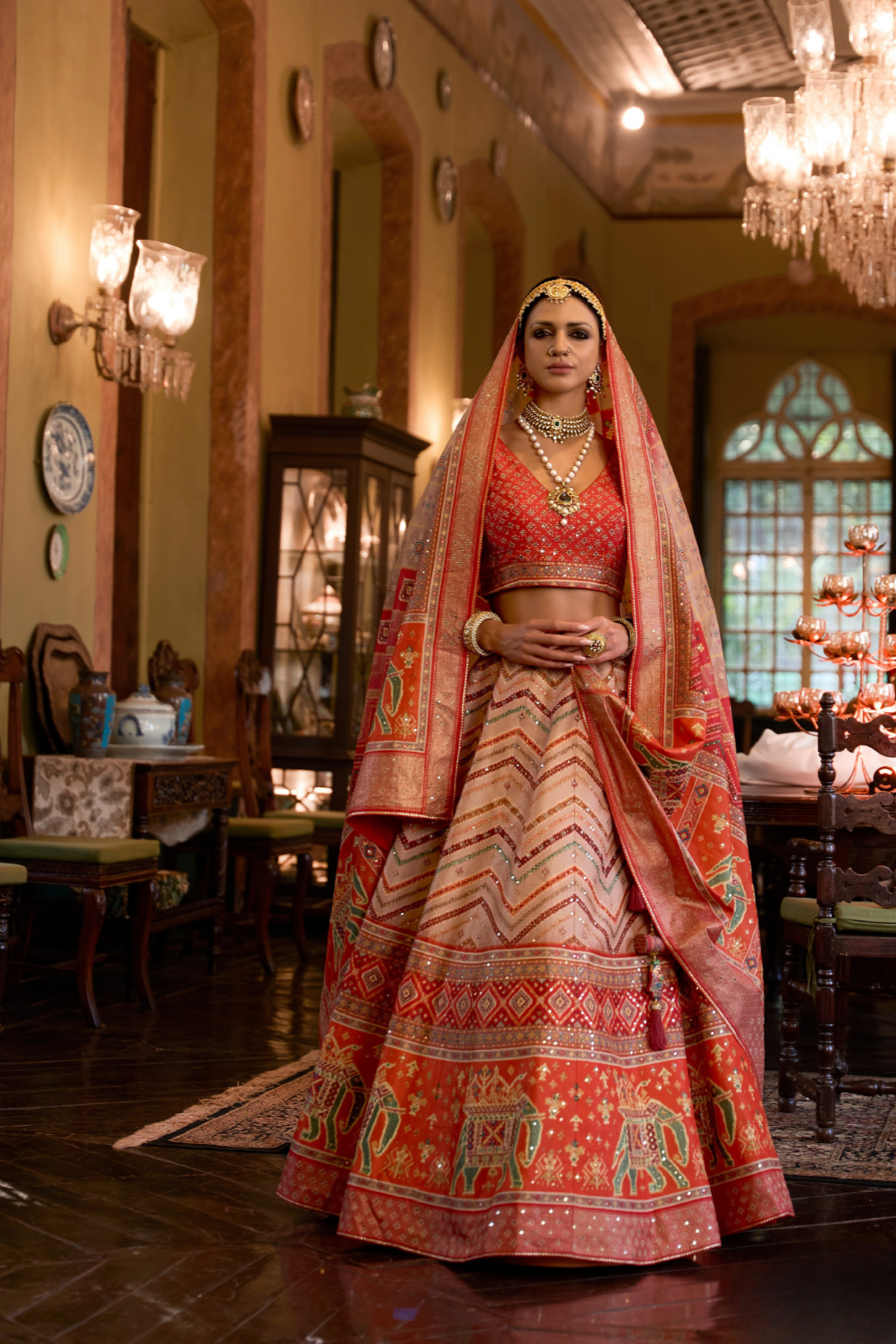 Sunlit Ombre Orange Silk Lehenga Choli - LaVante Fashion